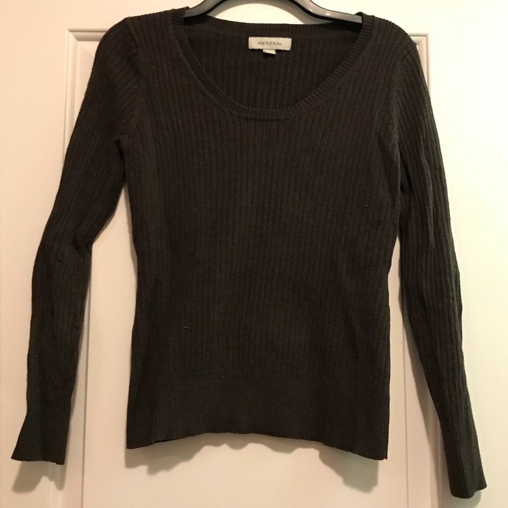 Chocolate brown ribbed sweater